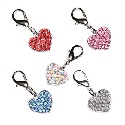 Clip On Crystal Heart Charm